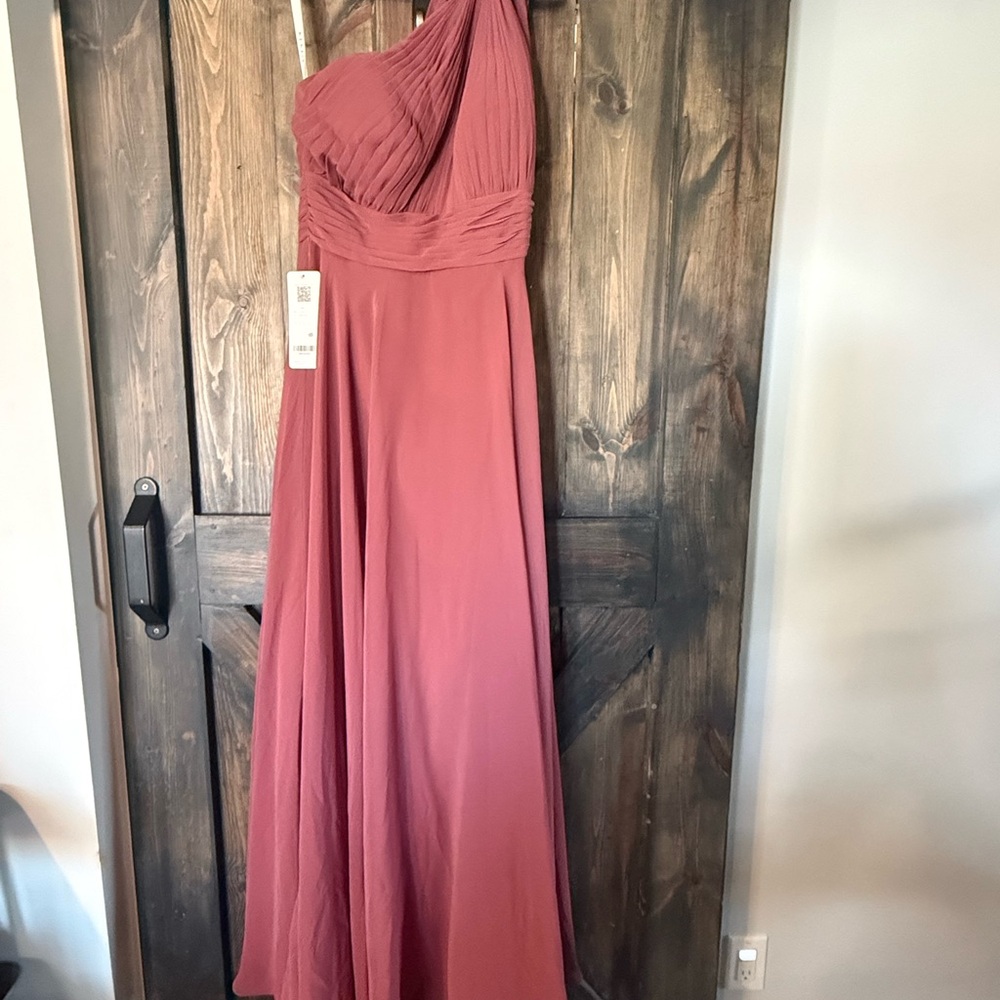 Azazie One Shoulder Dress in Dusty Rose